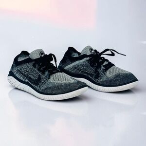 Nike Free RN Flyknit 2018 Oreo Women's Size 7 Black White Running Shoes